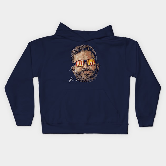 Jose Altuve Houston Sunglasses Kids Hoodie by Jesse Gorrell